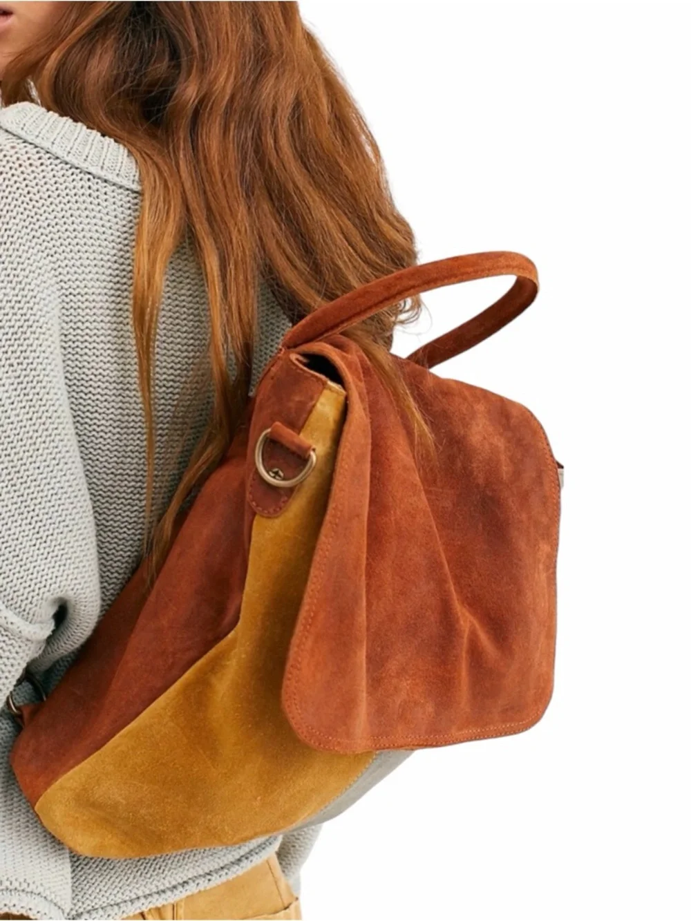 Free People We The Free Paris Suede Convertible Backpack Purse Bag